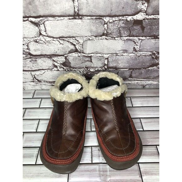 Merrell Spirit Tibet Low Espresso Dark Cinnamon Fur Booties Shoes Women Sz 7M US - Picture 2 of 16